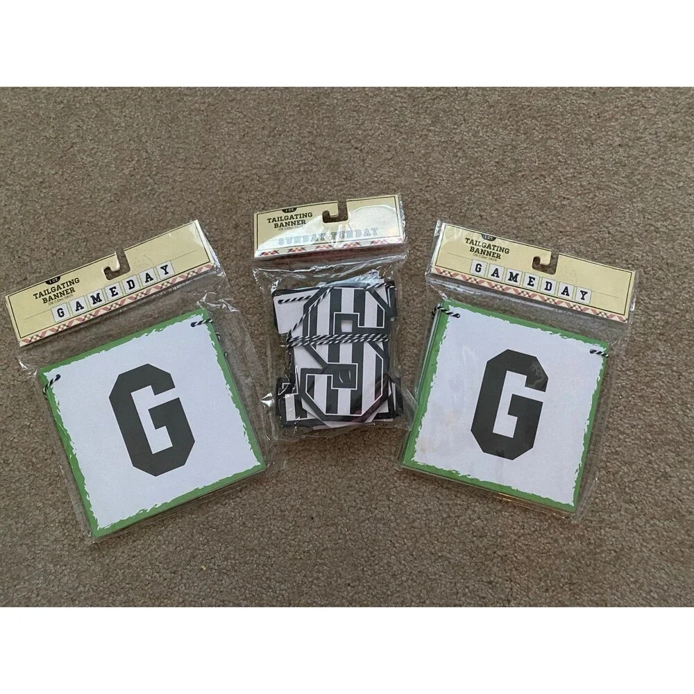 Game Day (2) and Sunday Funday (1) Banners Football Party Decor Sports Theme NWT